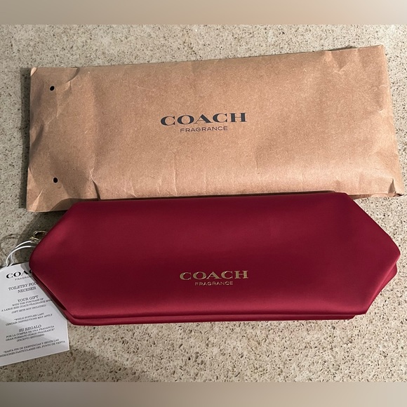 Coach Bags Coach Fragrance Burgundy Toiletry Pouch Makeup Bag